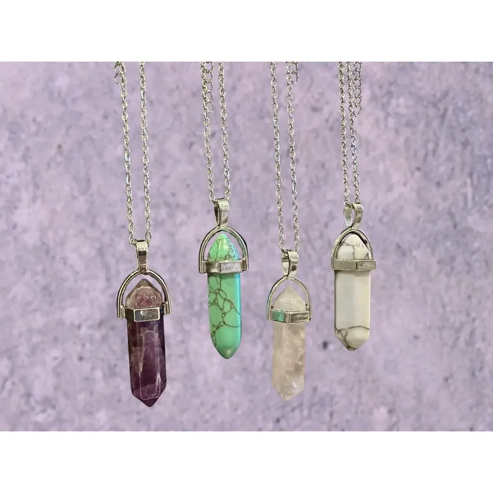 Amethyst Silver Pendant Necklace Boho Fairycore Spiritual